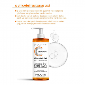 PROCSIN PROCSIN Aydınlatıcı Etkili C Vitamini Yüz Temizleme Jeli 150 ML