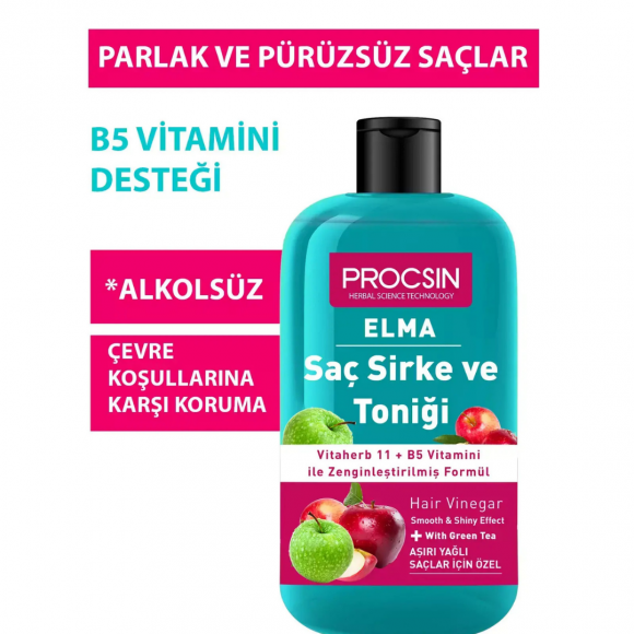 PROCSIN Aşırı Yağlanma Karşıtı Elmalı Saç Sirke ve Toniği 250 ML