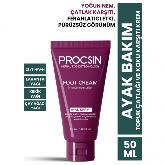 PROCSIN Topuk Çatlağı ve Koku Karşıtı Ayak Bakım Kremi 50 ml