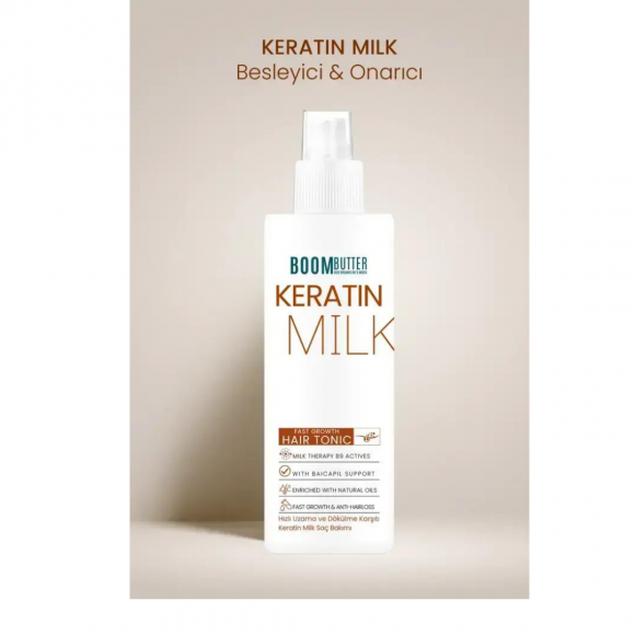 BOOM BUTTER Keratin Milk (Sütü) HIZLI UZAMA DÖKÜLME KARŞITI Saç Spreyi 150ML